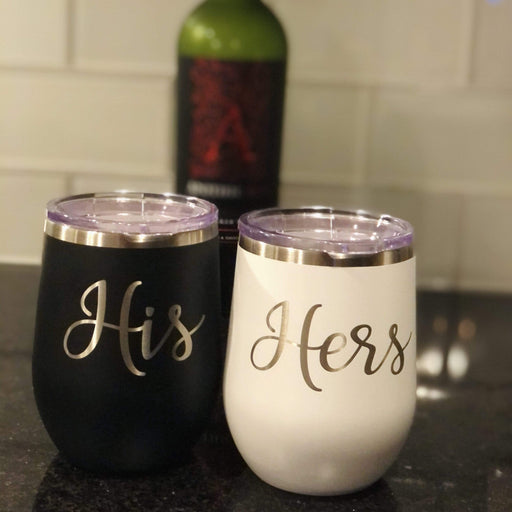 His & Hers Coffee Mug Set for Wedding, Anniversary 15 ounce w/ lid —  Griffco Supply