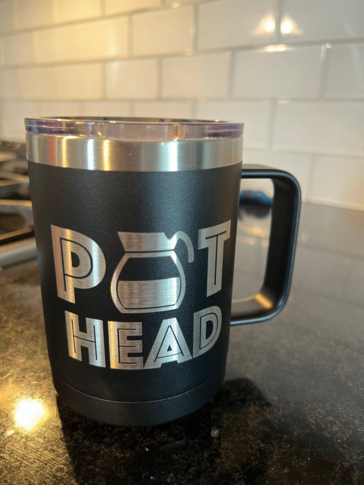 15 oz Stainless Steel Insulated Coffee Mug Personalized Laser Engraved Logo  Slider Lid