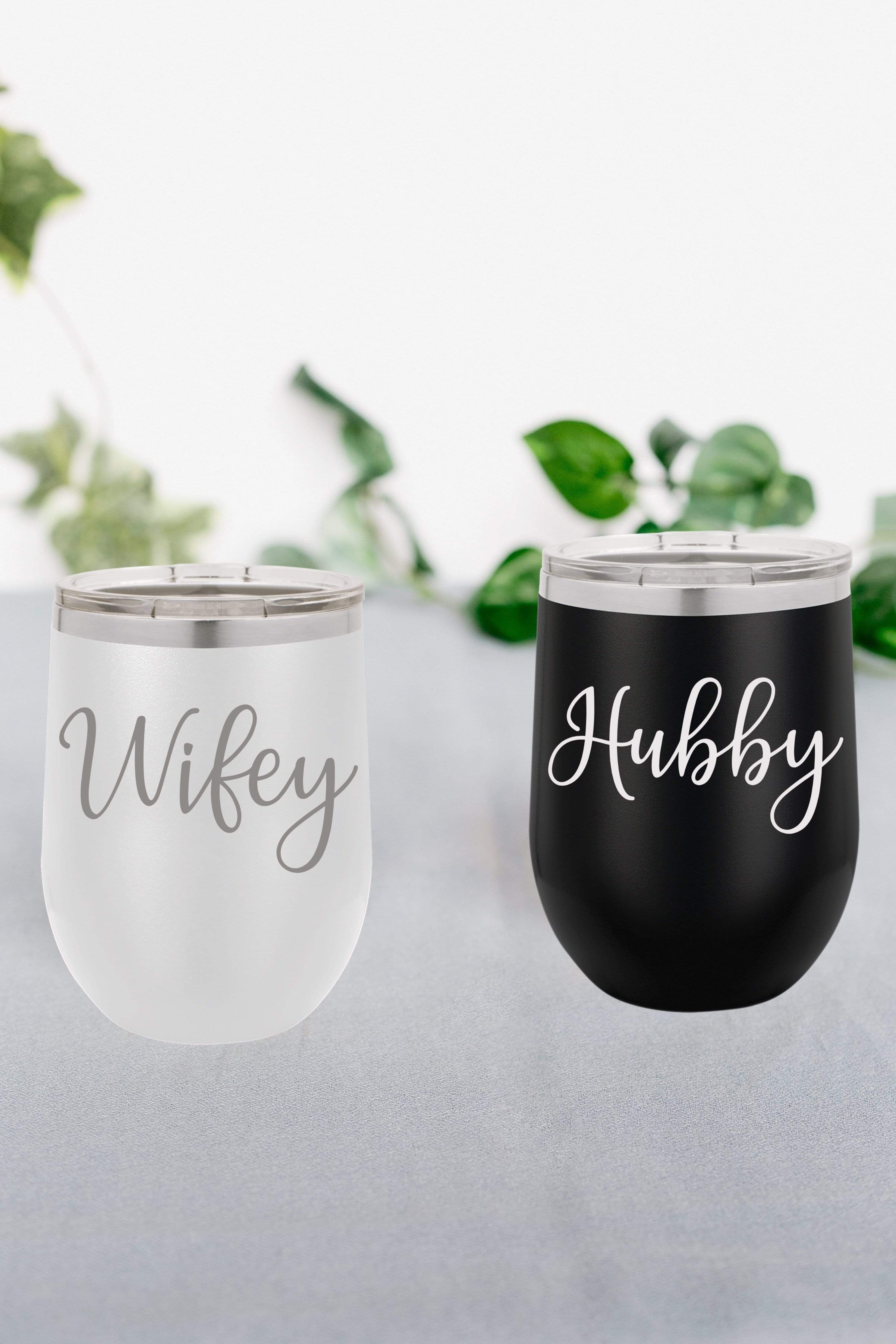 Wifey Hubby - Insulated Stainless Steel Stemless Wine Glass Set — Griffco  Supply